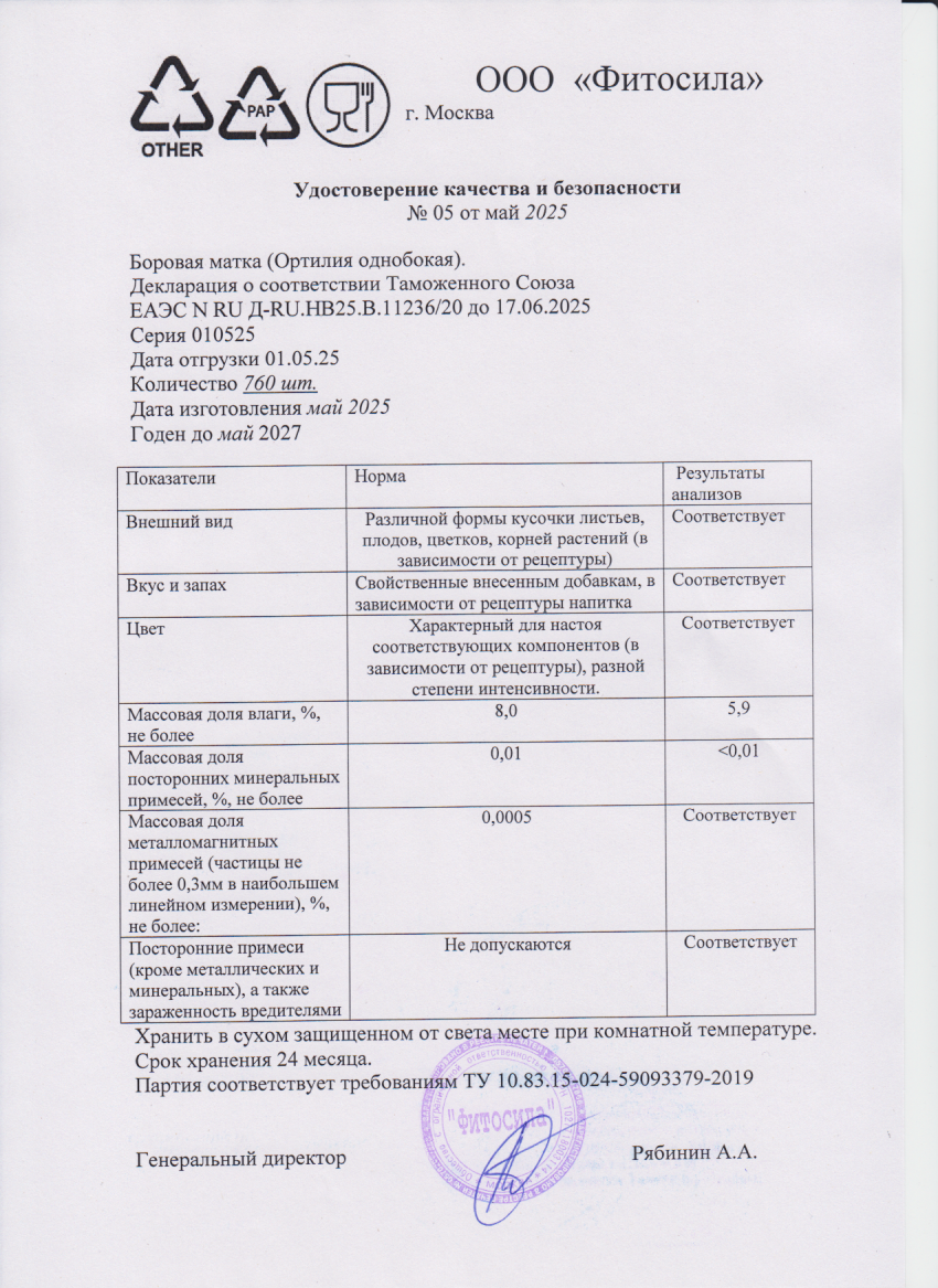 Паспорт №010525